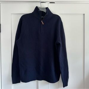 Men's J.Crew Navy Half-Zip Wool Sweater